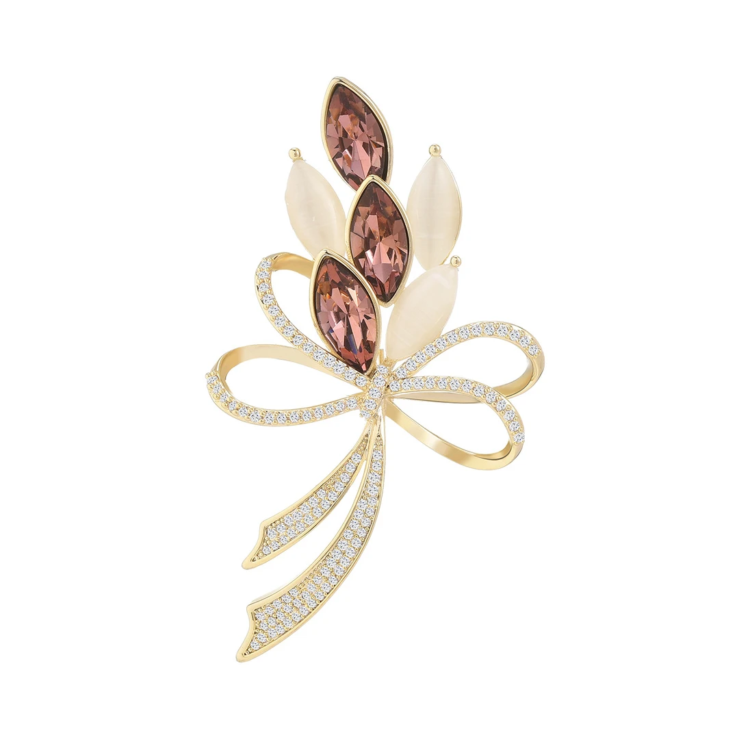 1027紫色蝴蝶结手捧花高档胸针