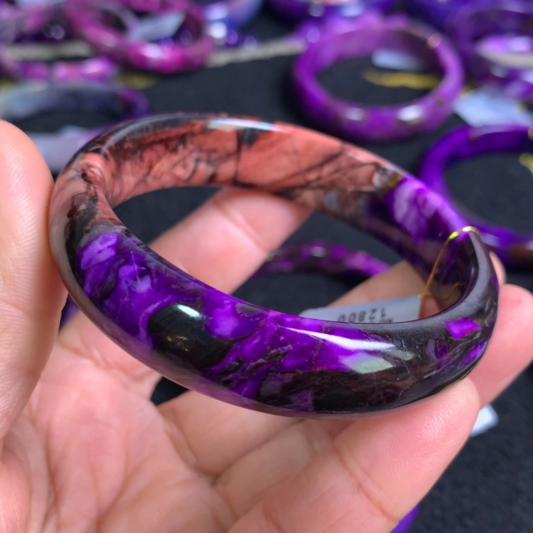 苏纪石（舒俱来）未镶嵌紫樱花双色手镯58+