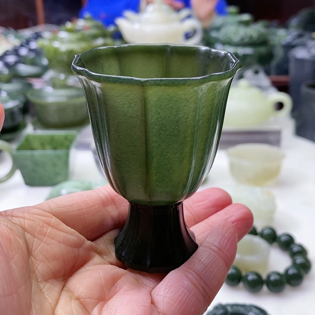 和田玉茶杯未镶嵌