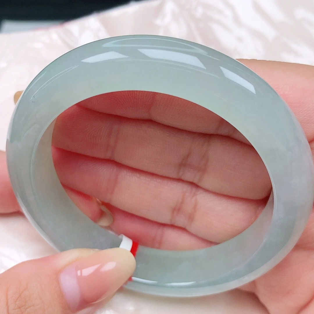 未镶嵌手镯翡翠42冰胶晴绿