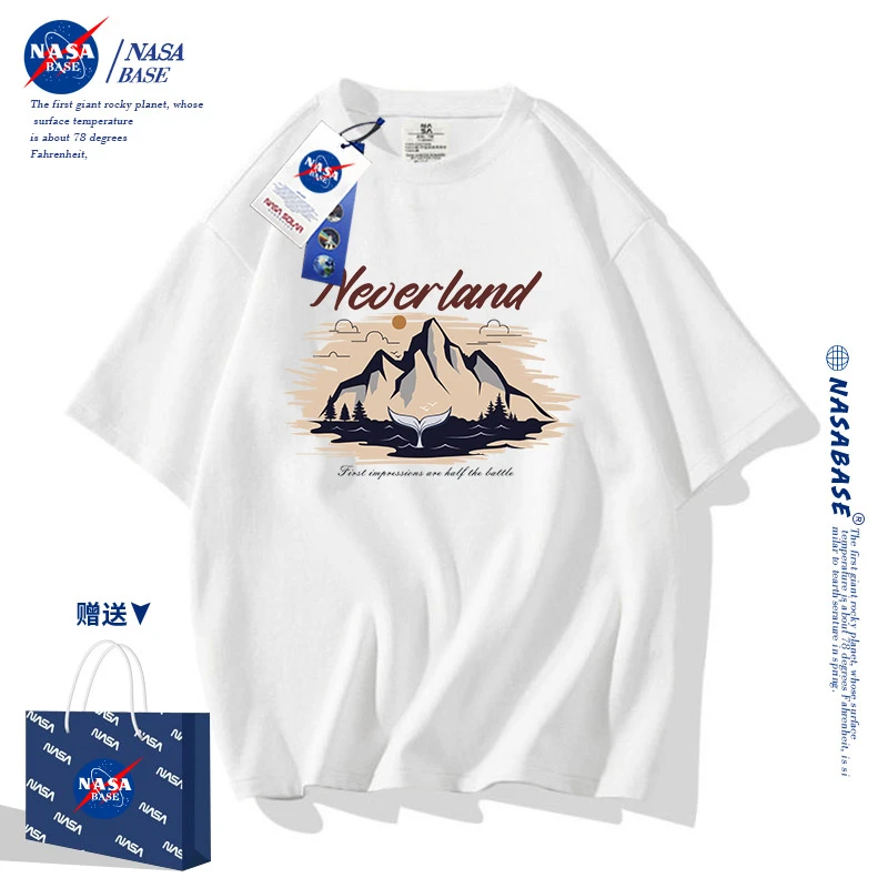 NASA联名夏季美式潮流百搭情侣短袖2025新款小众宽松休闲纯棉体恤