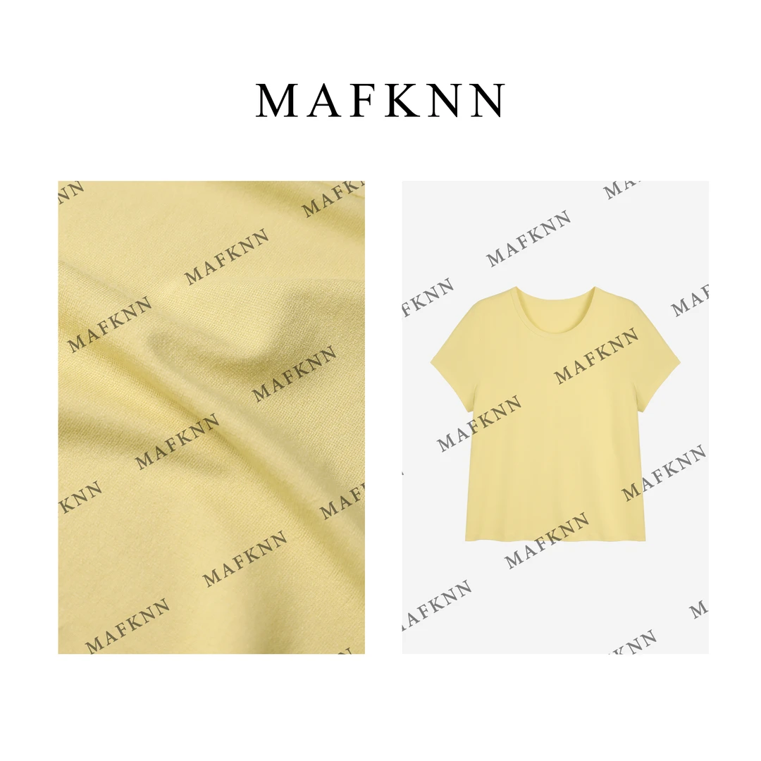 MAFKNN/玛肯时尚休闲简约纯色百搭圆领纯色短袖T恤上衣MK11873