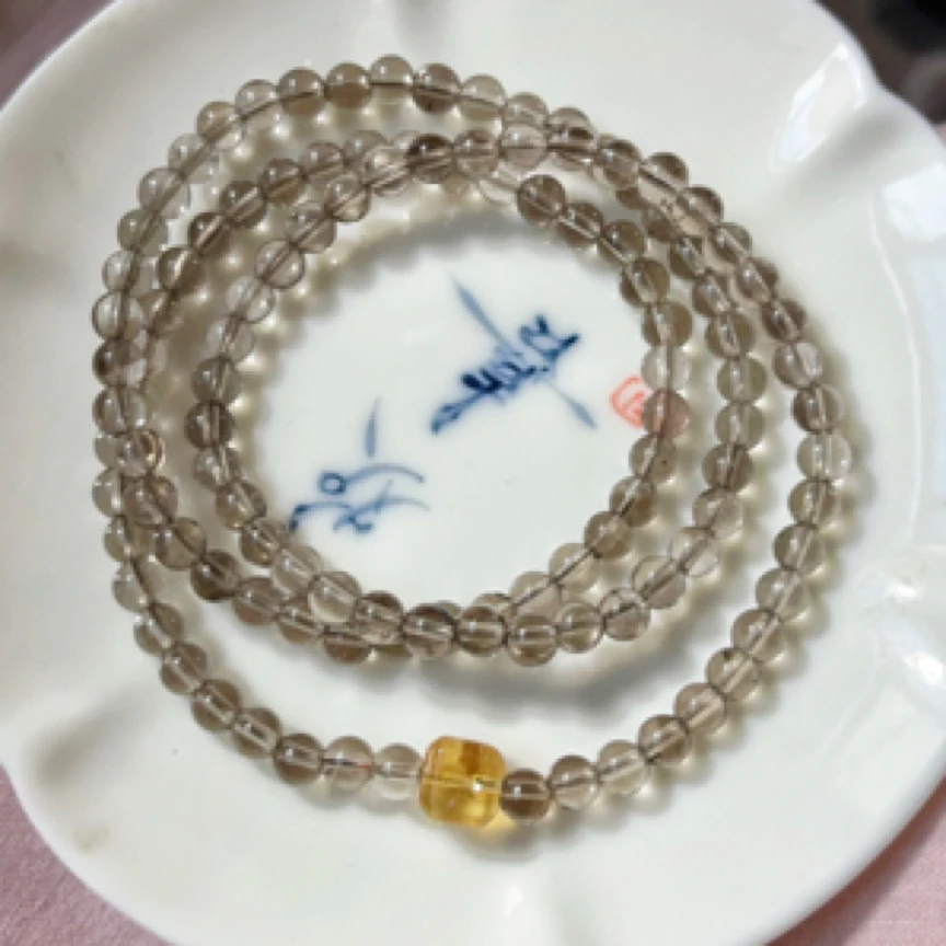 【小财运】天然白茶晶蜜糖黄水晶手串