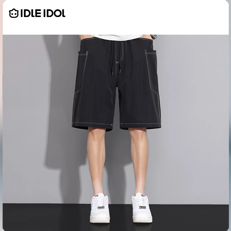 IDLE IDOL夏季新款冰丝凉感轻薄百搭时尚复古潮牌情侣款五分短裤