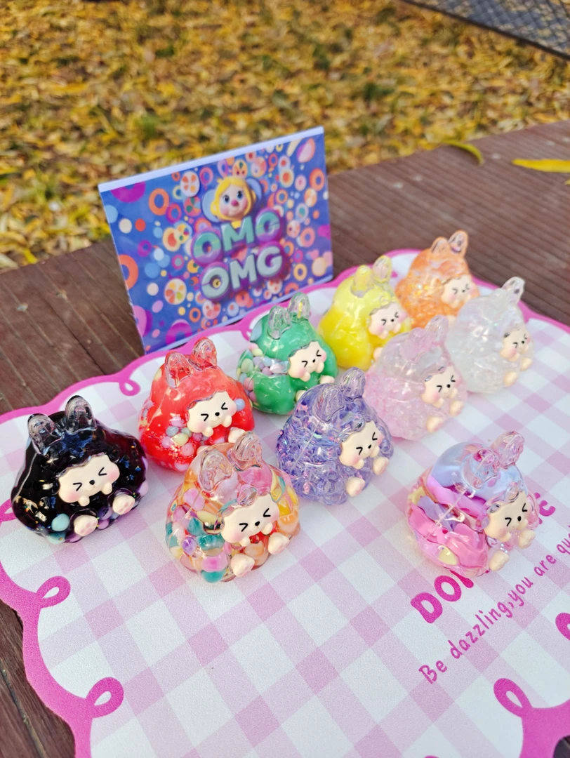 九宫格【 奶豆 爆珠塔塔】车载树脂立体潮玩摆件