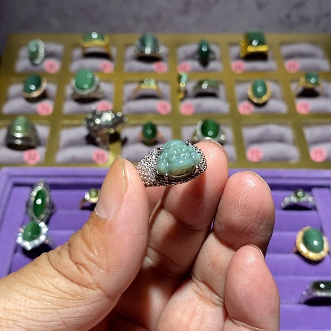 和田玉（碧玉）戒指未镶嵌