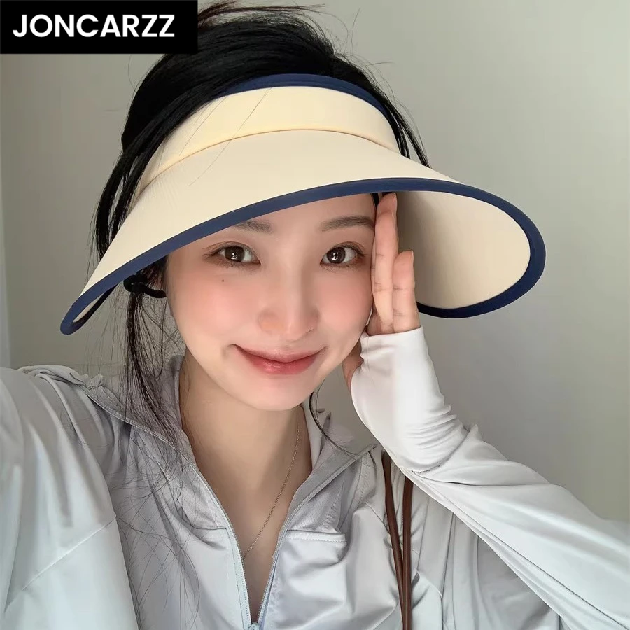 JONCARZZ防晒大帽檐空顶帽女夏季防紫外线加太阳帽户外遮阳帽