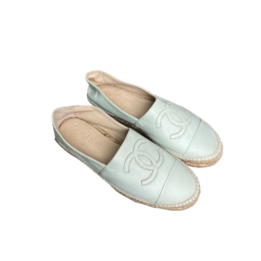 95新 Chanel/香奈儿 37码  青色渔夫鞋  re8507