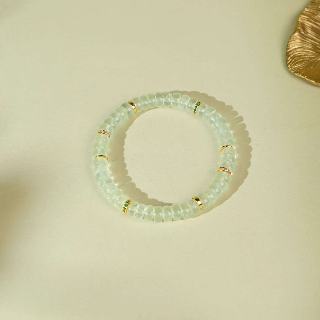 【小幸运】春夏清爽绿色系葡萄石手串-约卡6.5mm-SLQ155-RZ|BPS2