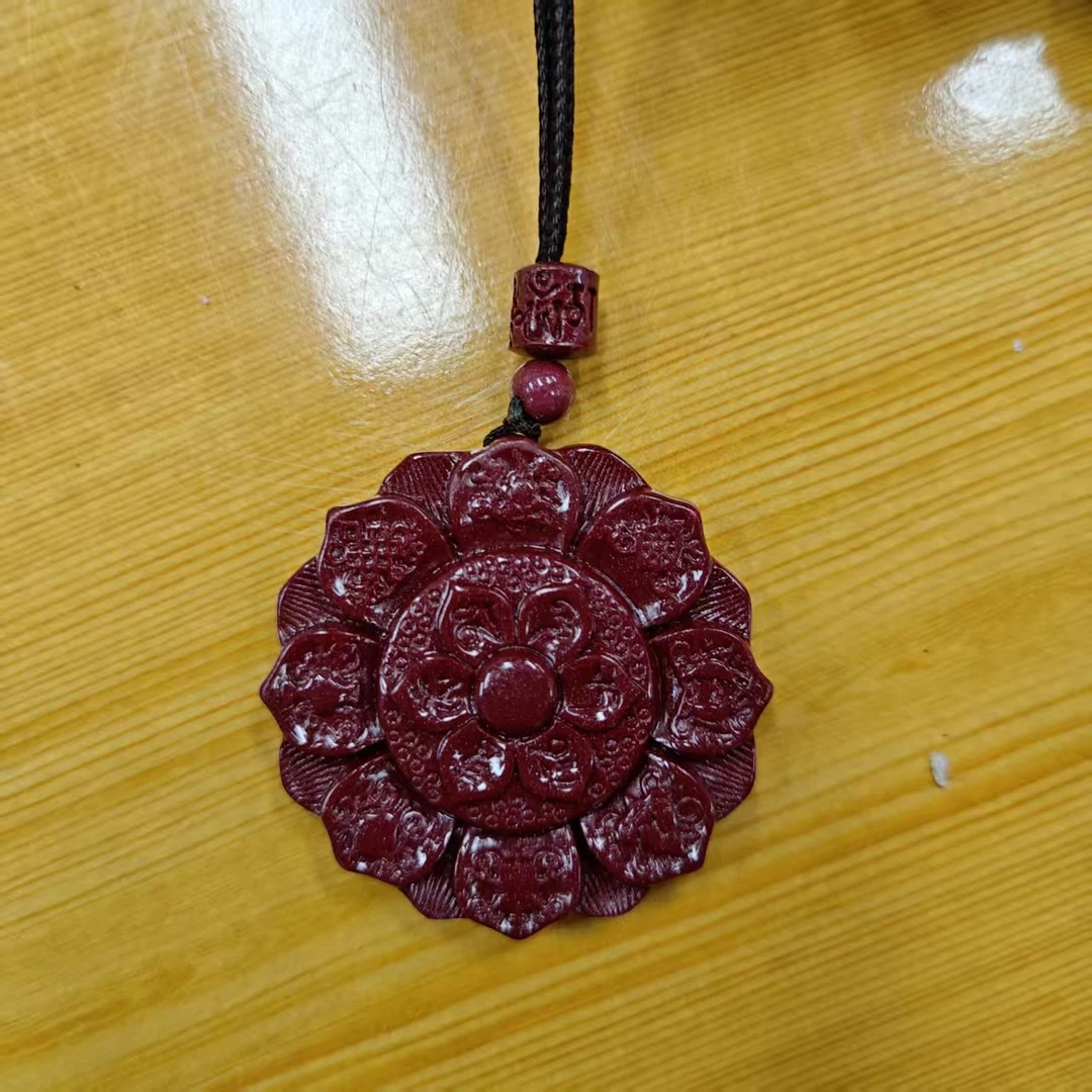 含辰砂工艺品NX548莲花吊坠