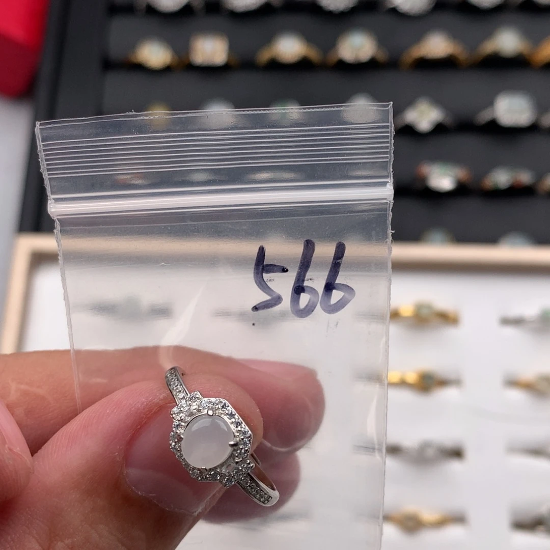 翡翠银S925镶嵌戒圈566