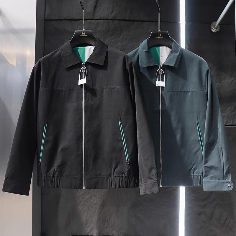 春秋冬百搭青年高级感翻领夹克外套3202