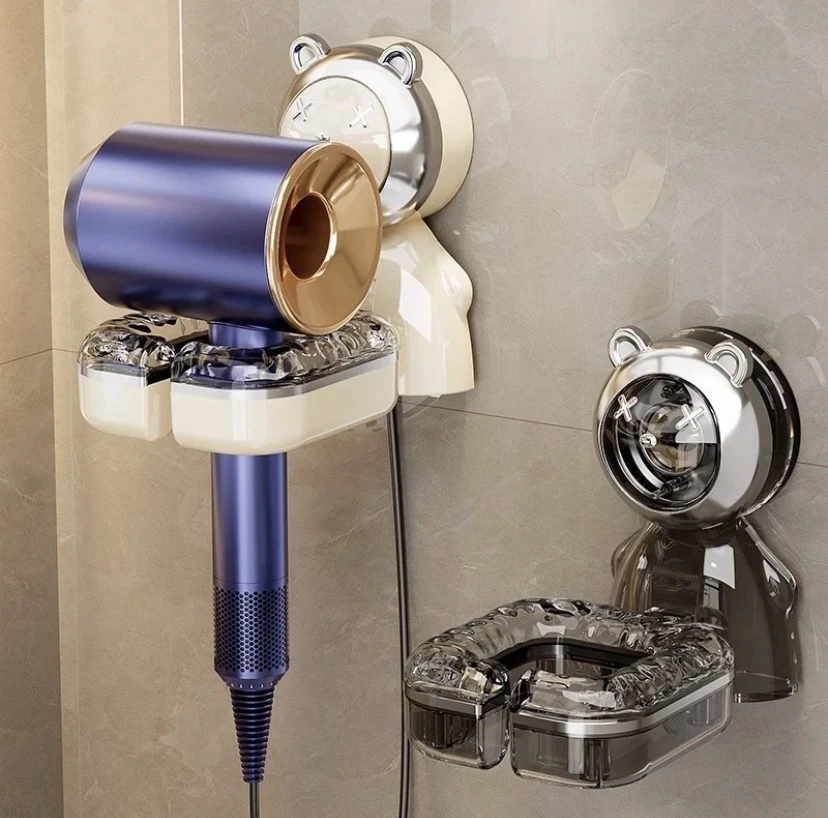 吸盘吹风机置物架壁挂式免打孔卫生间浴室支架挂壁电吹风收纳架