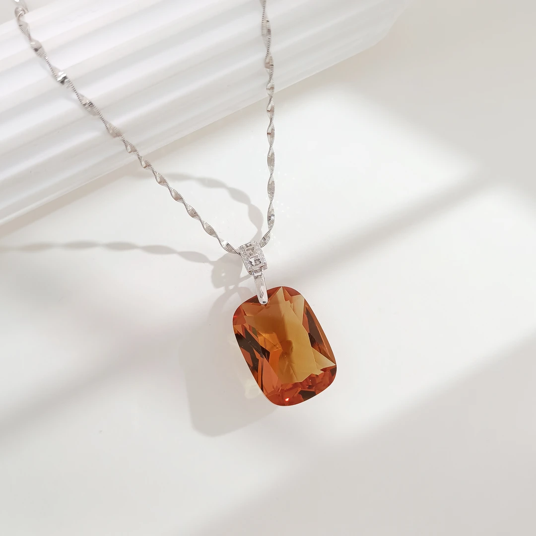 坠链均925银合成锆石  A6ZR-212272苏丹系列  方苏  项链 M11/3