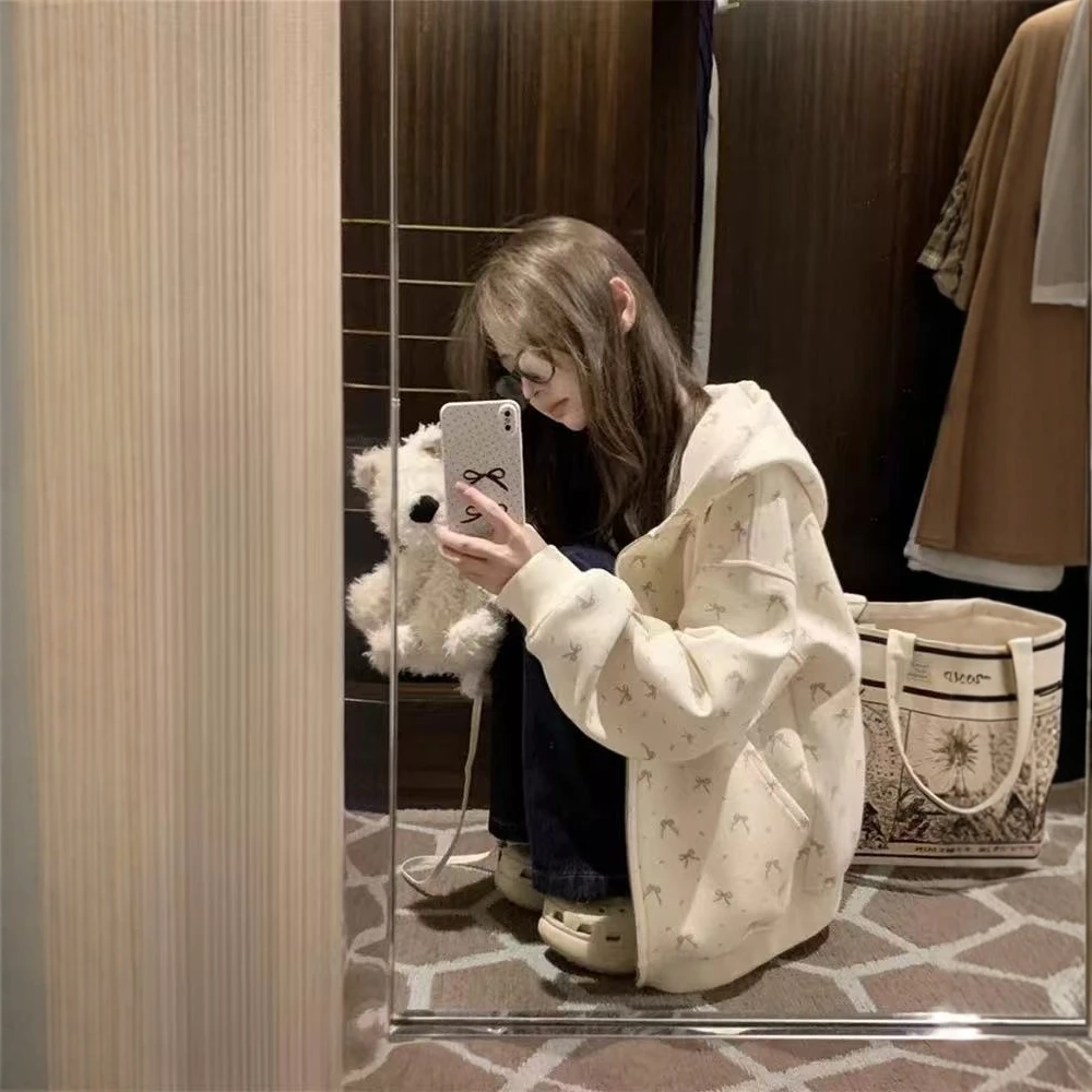 12岁初中学生春秋冬季卫衣开衫15女孩13大童宽松休闲运动加绒外套