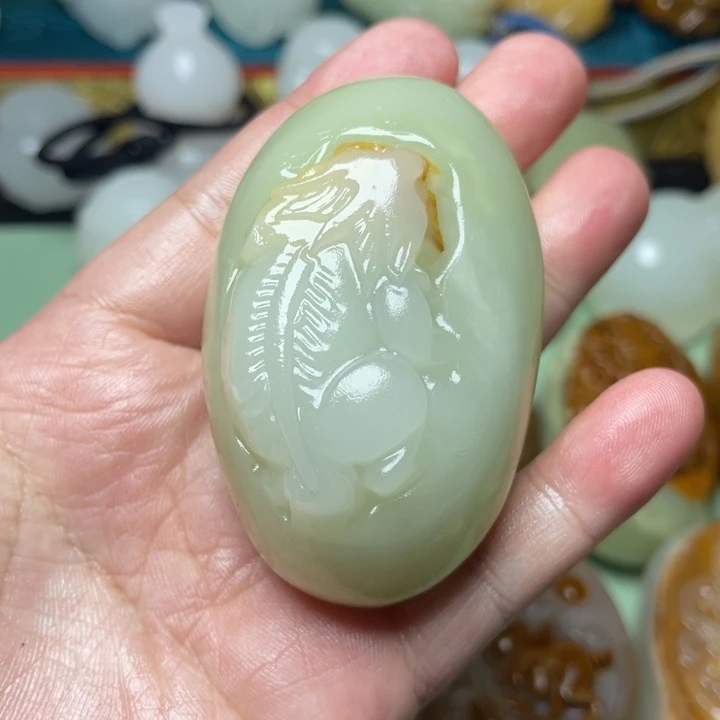 石材天然方解石手把件不退换