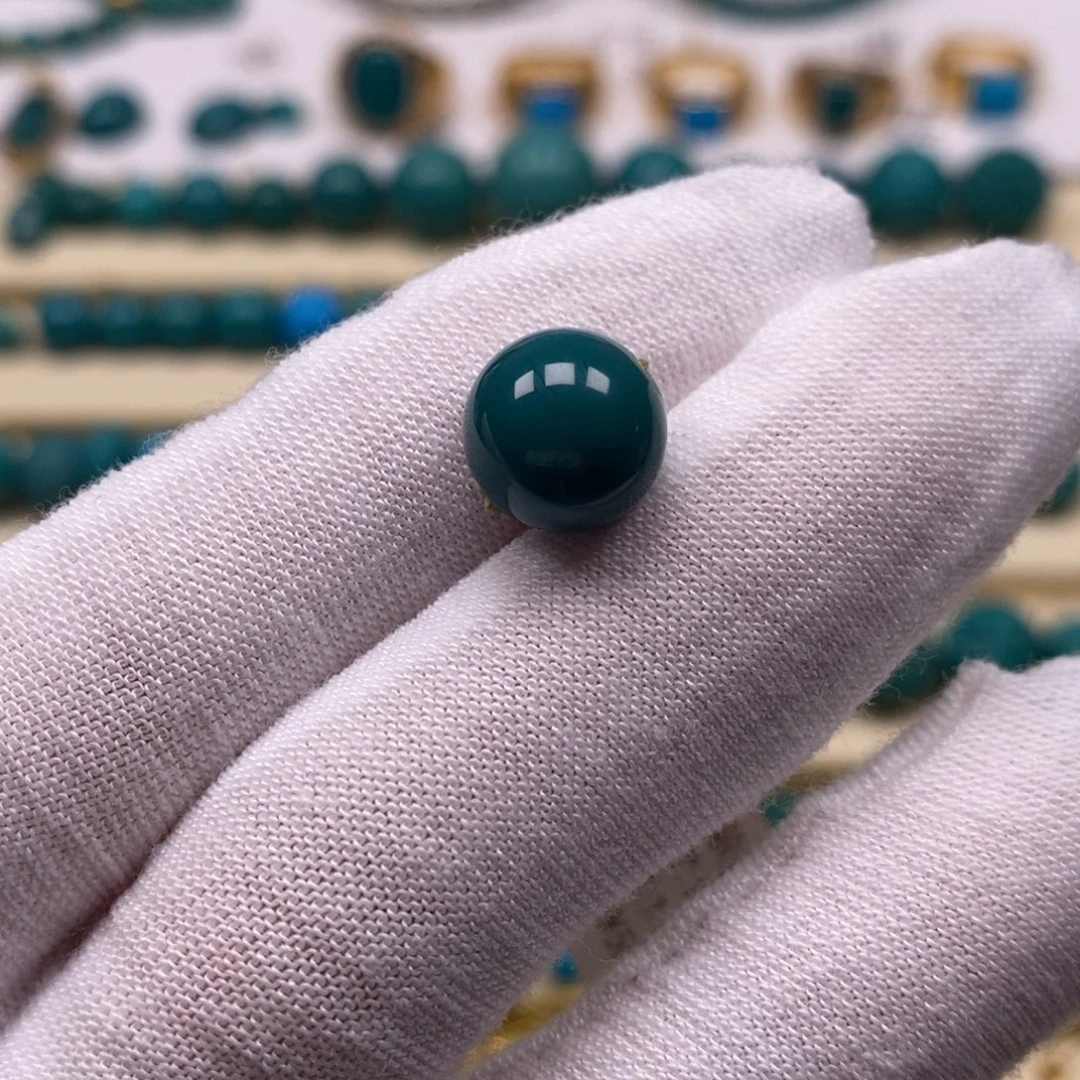 绿松石未镶嵌珠宝奇石圆珠10.3mm