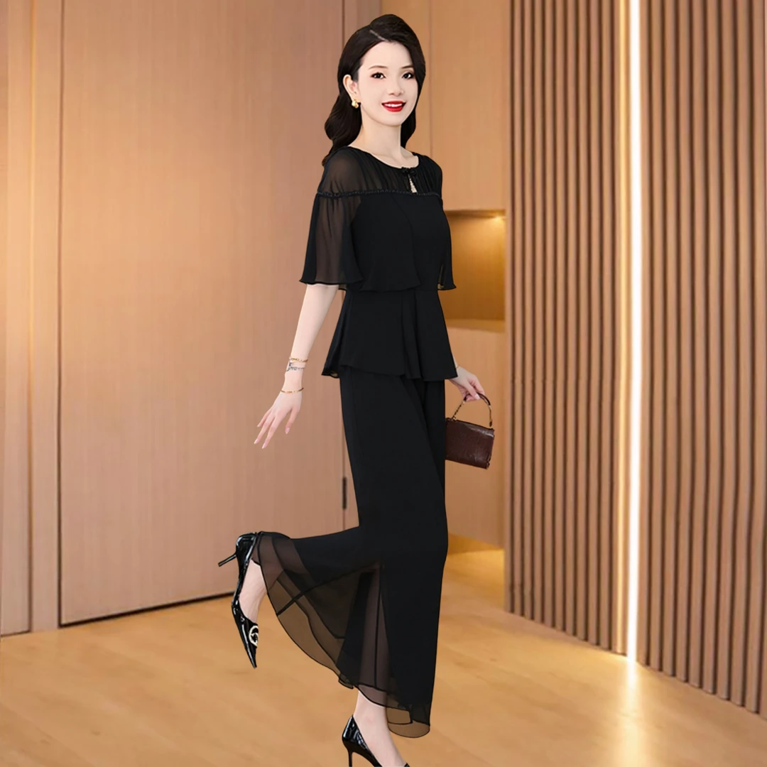 冰丝职业两件套装女2025新款爆款高级感贵夫人减龄夏季穿搭一整套