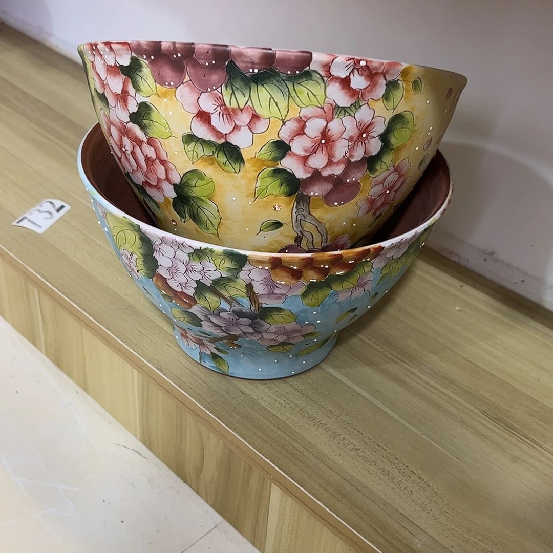 旂***妈景德镇炫彩手绘景德镇陶瓷花盆