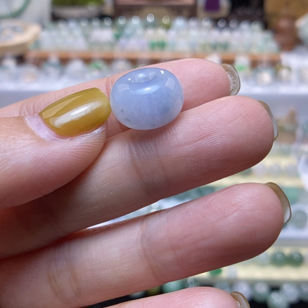 翡翠未镶嵌颈饰蓝紫飘花