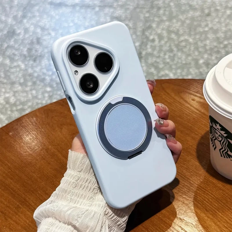 适用华为pura80pro手机壳pura70ultra带支架液态硅胶高级感简约潮