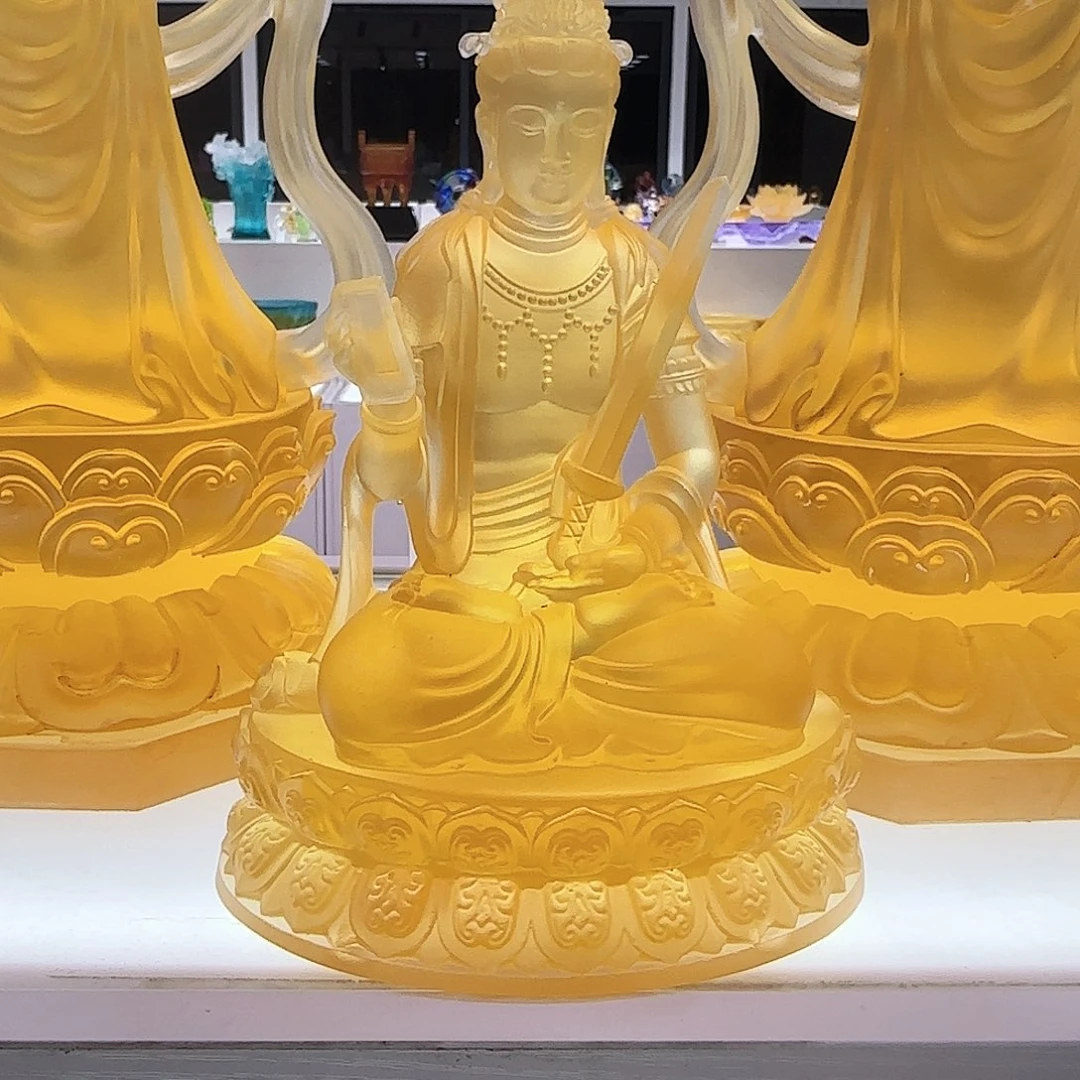 M***t琉璃手工艺品18cm文殊菩萨