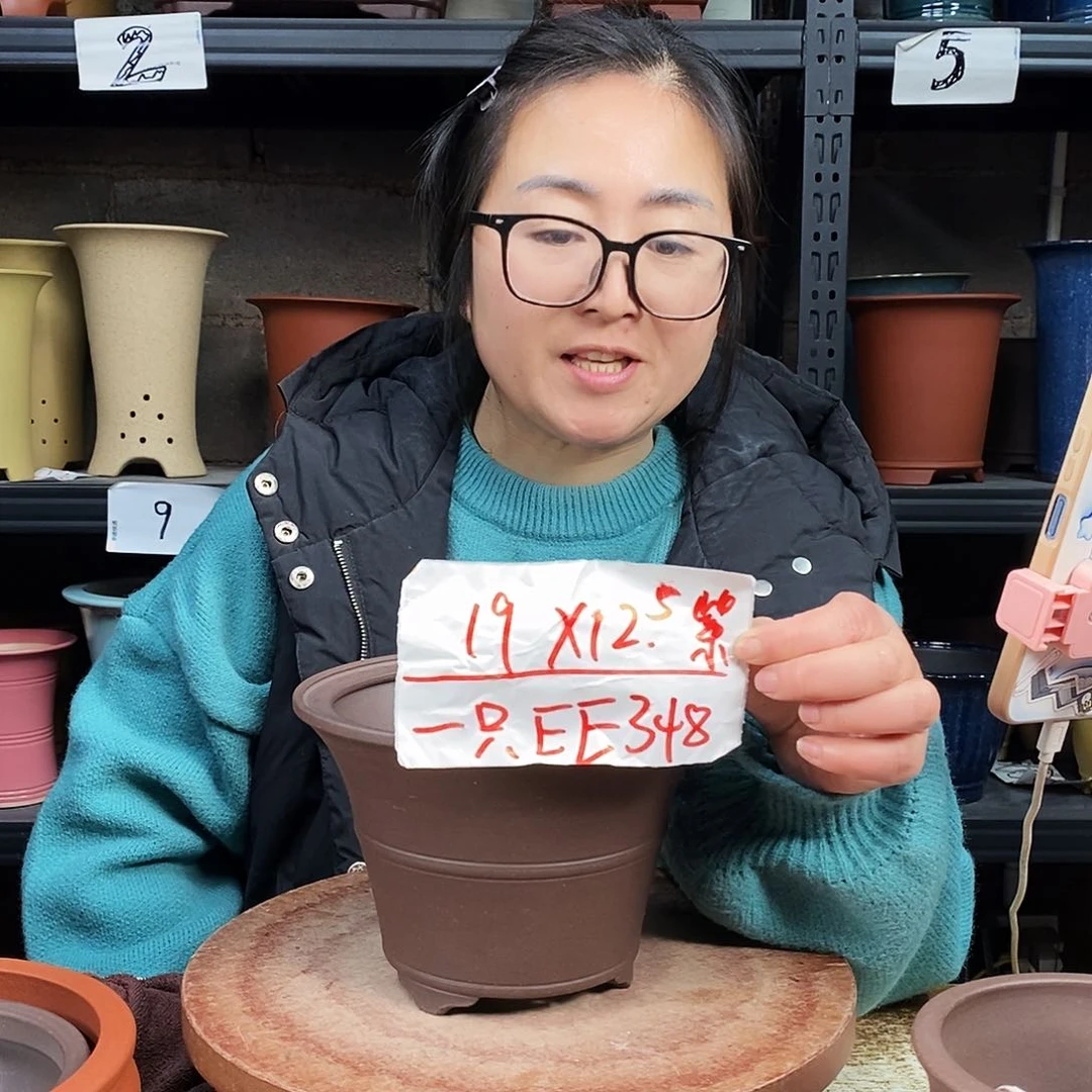 紫砂一只花盆货号EE348