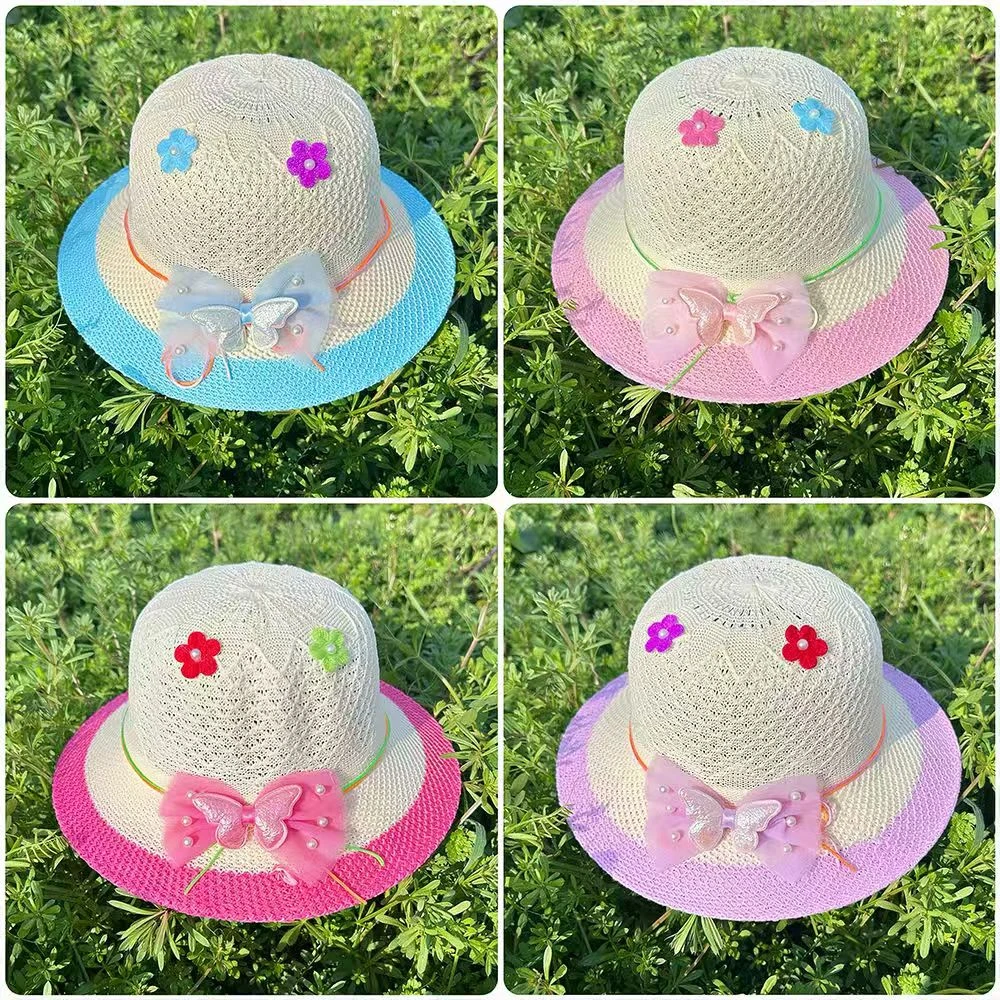 儿童遮阳帽夏季薄款女孩大头围防紫外线防晒帽新款太阳帽女童草帽