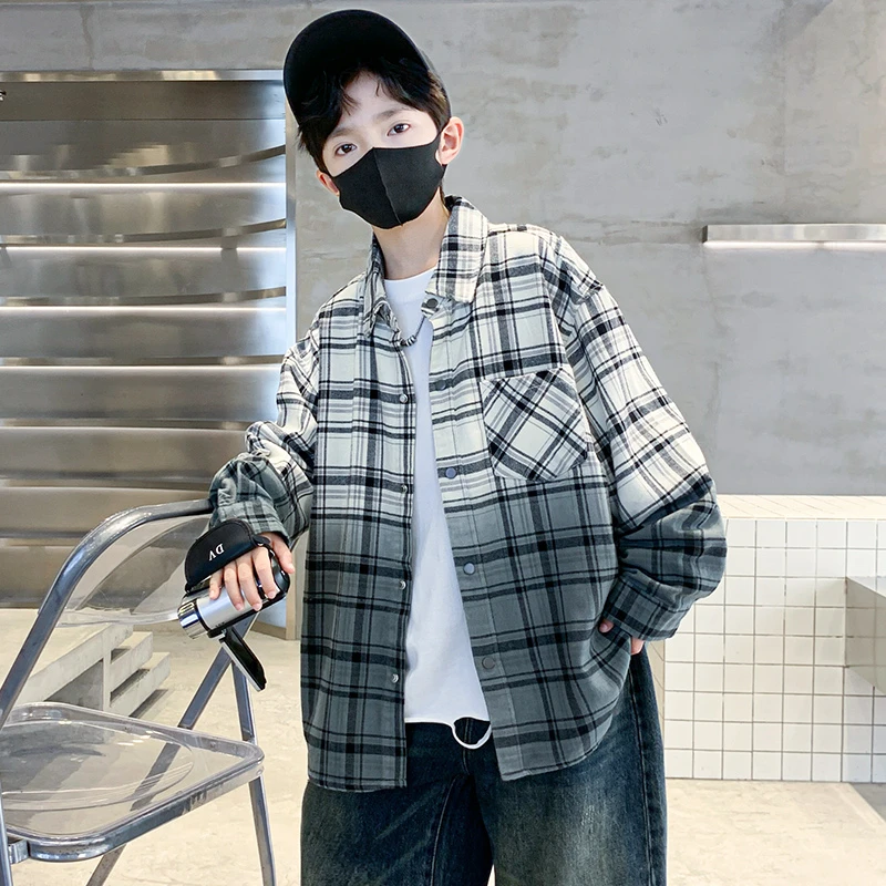 儿童装男童外套春秋款2025新款秋装衬衫中大童秋季酷帅男孩衣服潮