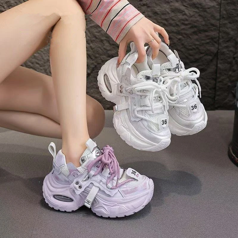 128断码女鞋时尚百搭夏季网面女厚底大码41码老爹鞋女休闲运动鞋