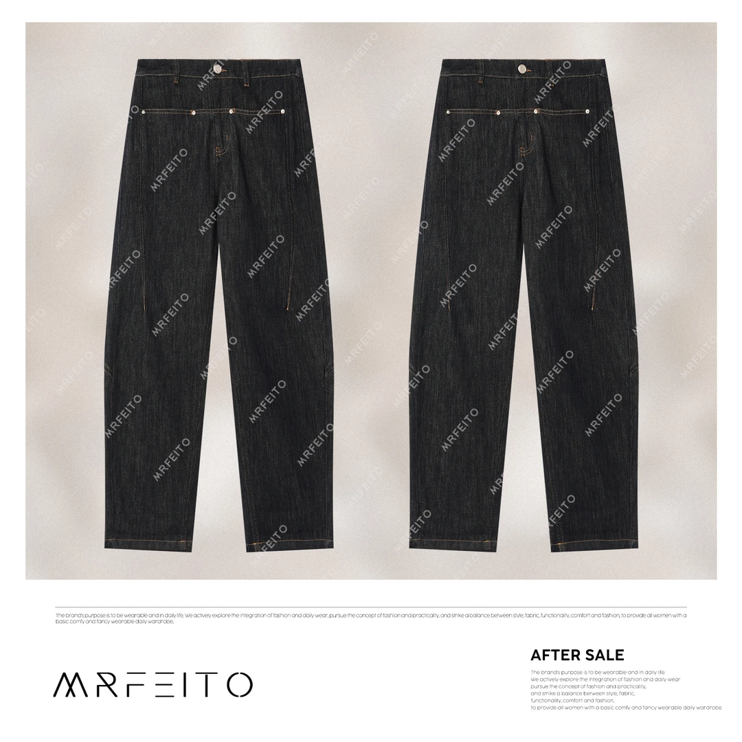 【明线弯刀】时尚钉扣明线弯刀女款牛仔裤H19K02C3030824