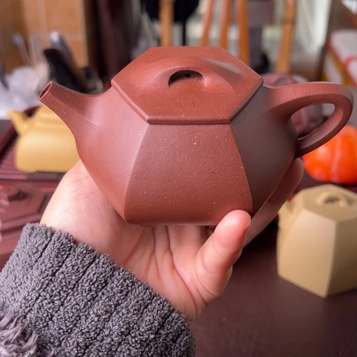 茶壶紫砂紫泥石瓢铁质微瑕