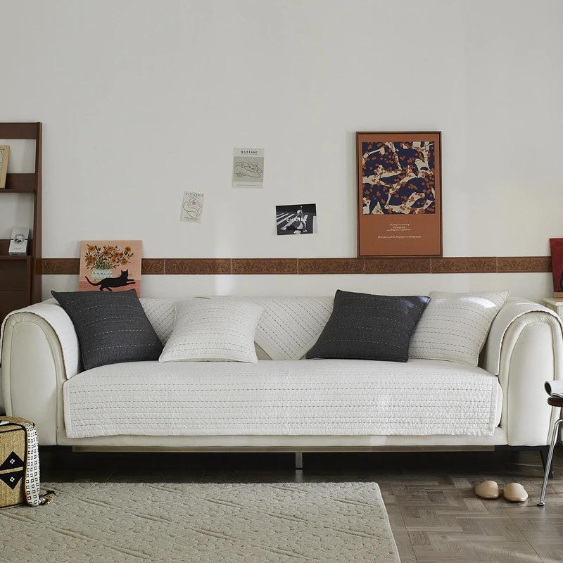 直排北欧沙发垫新款布艺全棉四季通用防滑皮座垫子套罩靠背巾盖布