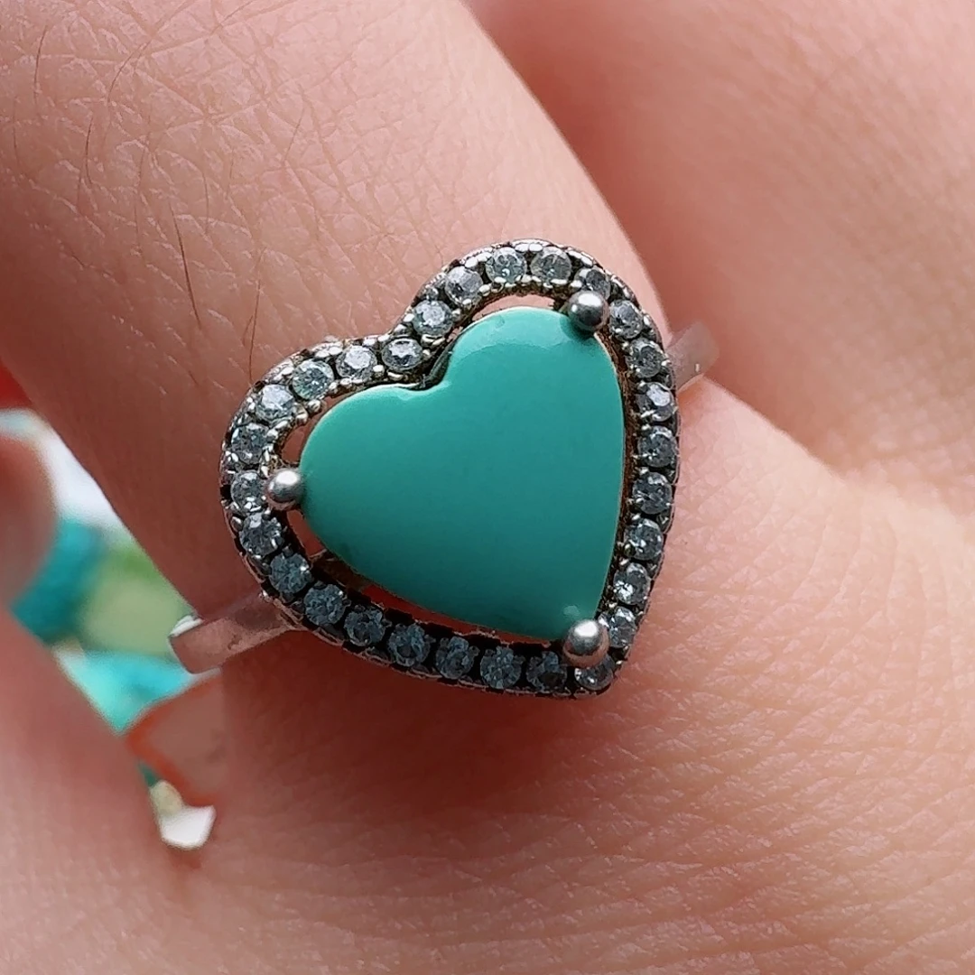 绿松石银S925镶嵌戒指