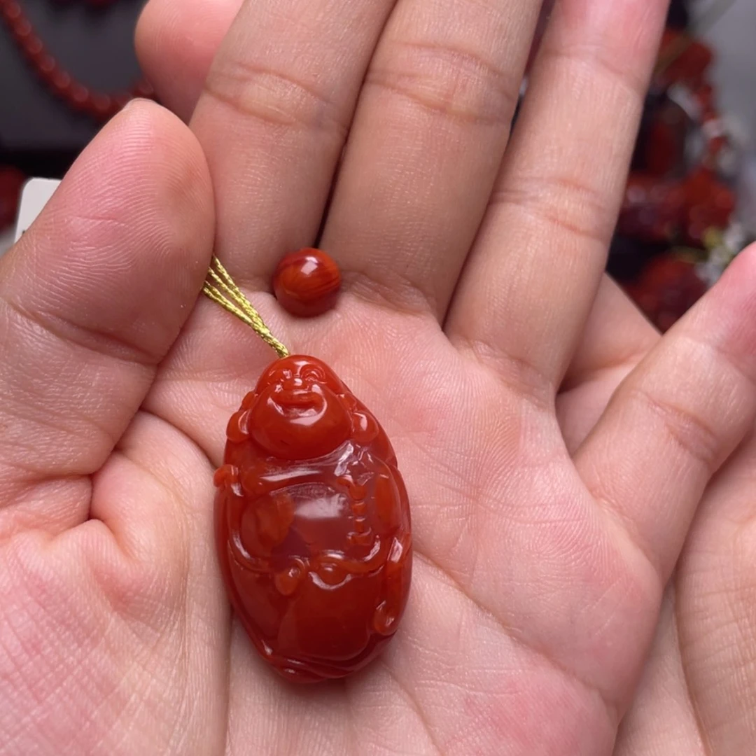 【闪购商品】未镶嵌弥勒佛吊坠南红玛瑙老*婶