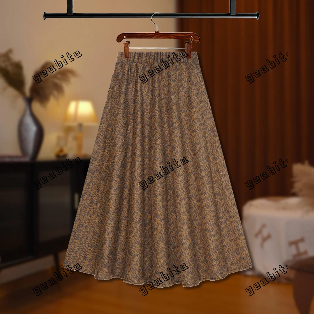 【GG专属】2025秋冬新款百搭复古格纹高腰半身裙显瘦裙长款D8474