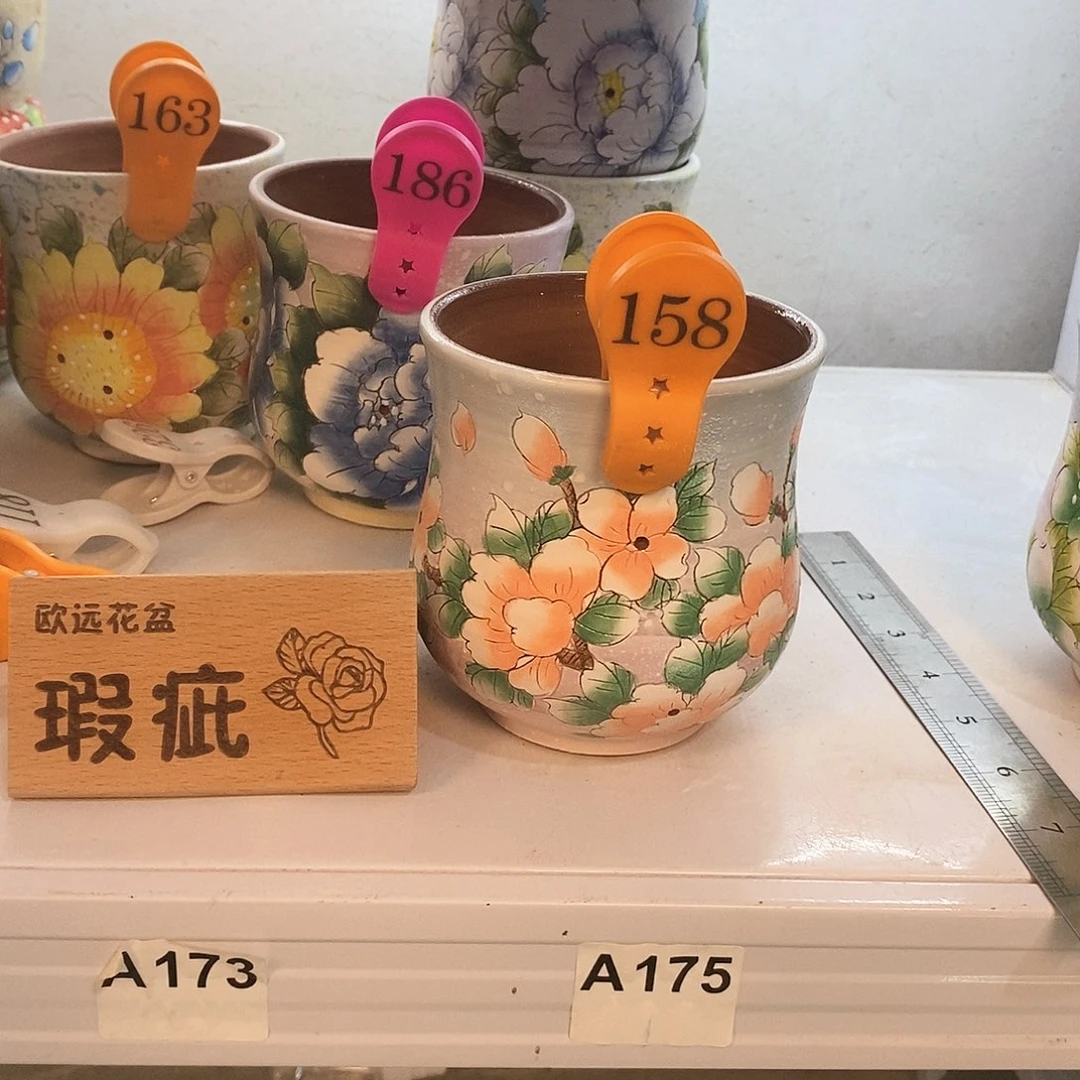 花盆紫砂红陶手绘花盆