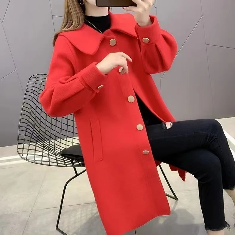 秋冬季中长款宽松外套