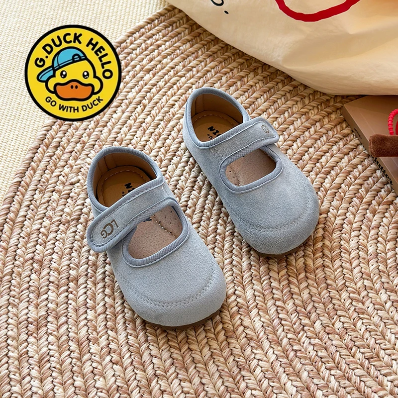 法式复古女孩甜美泡芙鞋春秋女童玛丽珍皮鞋女宝圆头软底公主皮鞋