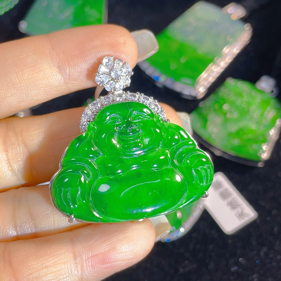 翡翠银S925镶嵌颈饰翡翠