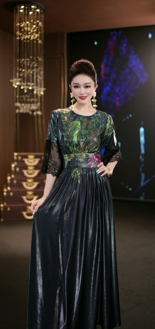 (娴儿)-夏季气质法式轻奢高贵显瘦设计师连衣裙 D1206