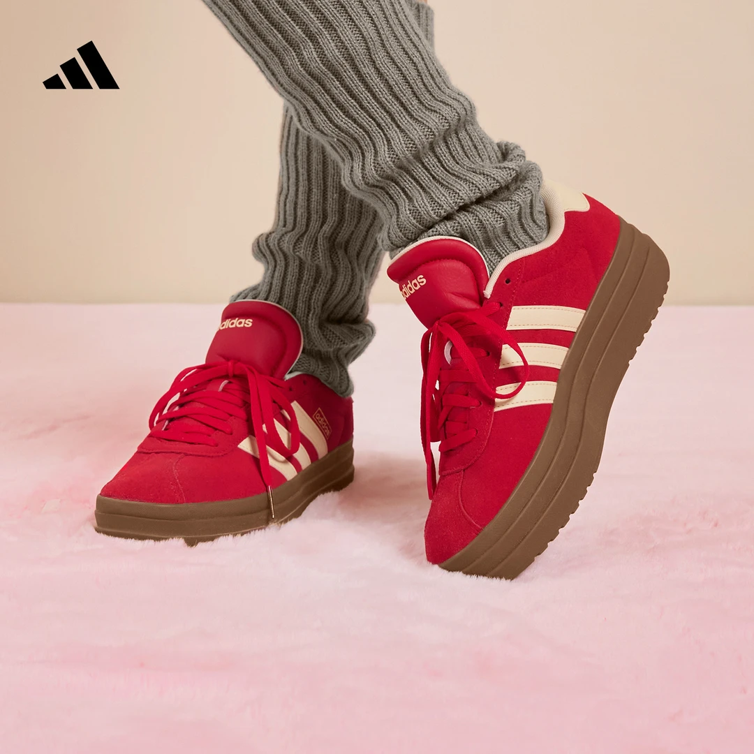 「T头鞋」阿迪达斯厚底增高休闲板鞋德训鞋女 VL COURT BOLD KJ6852