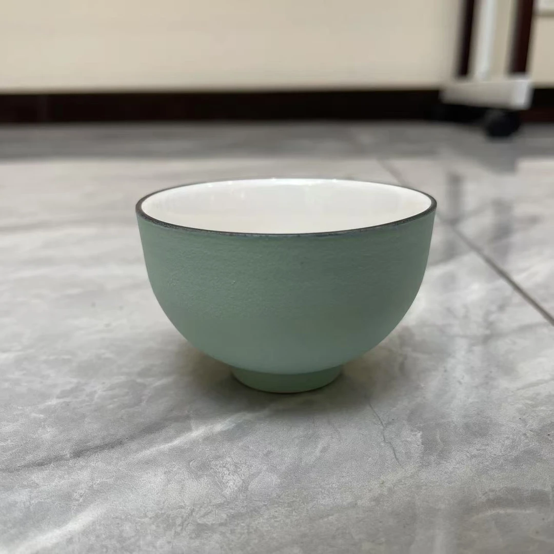 窑变陶瓷汝窑功夫茶杯品茗杯大号单杯斗笠杯茶具日式茶杯