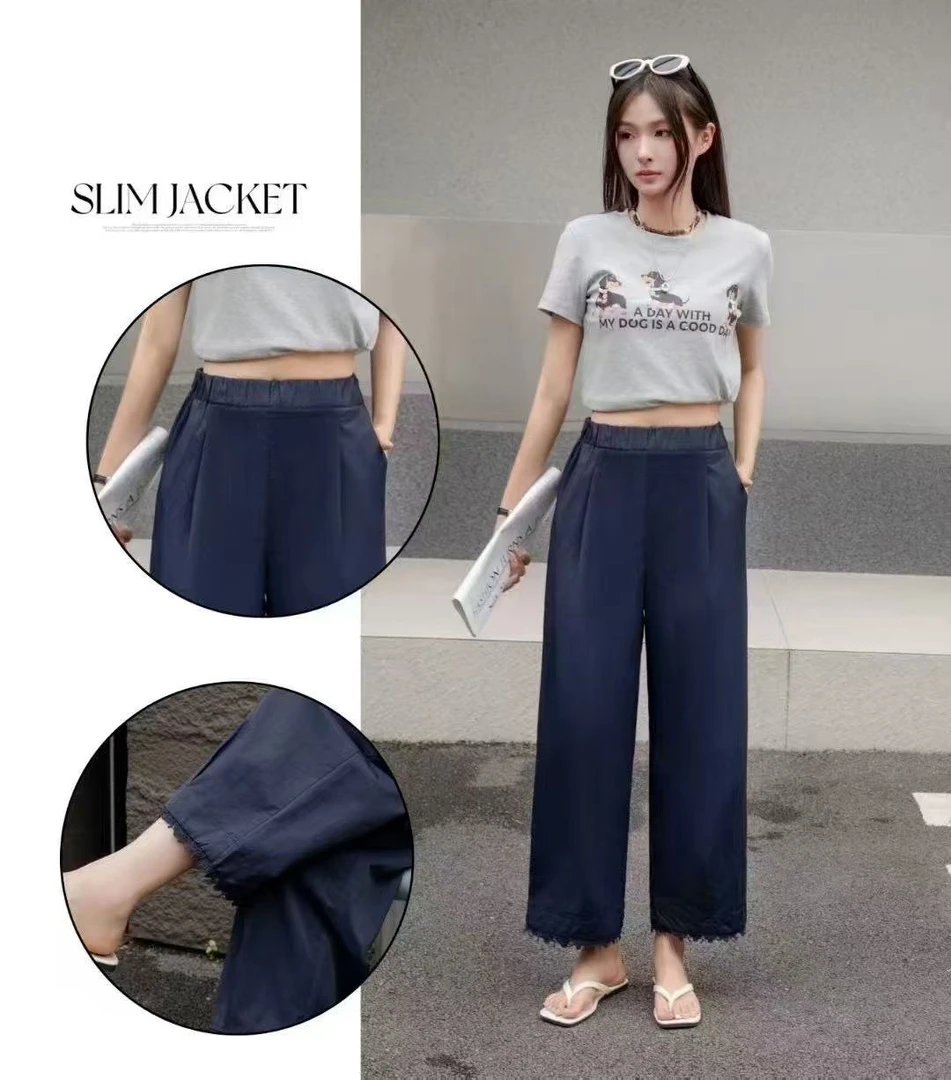 【墨臻女装】夏季新款小个子九分裤凉快不打皱显瘦气球裤5597