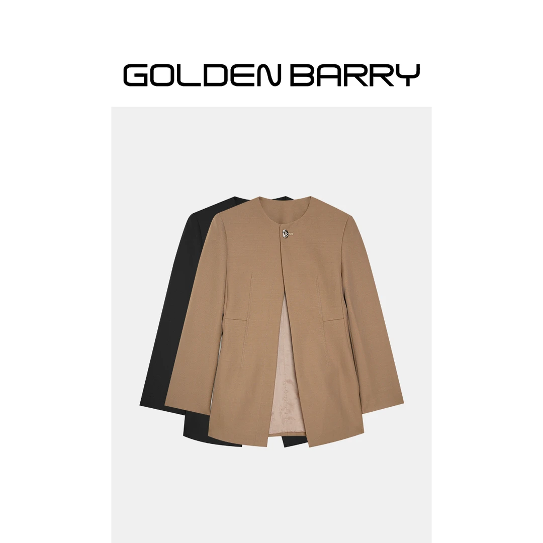 GOLDENBARRY【年终孤品】100099气质金属扣收腰外套