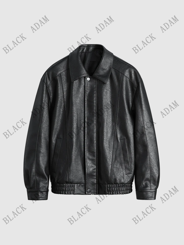 飞行夹克皮衣男女同款外套百搭经典春秋（88001)