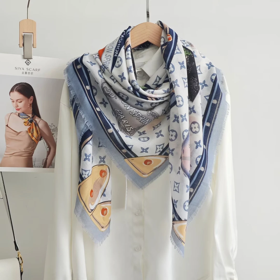 【130*130大方巾】贵气感披肩 通勤百搭夏日必备空调巾防晒披肩棉质