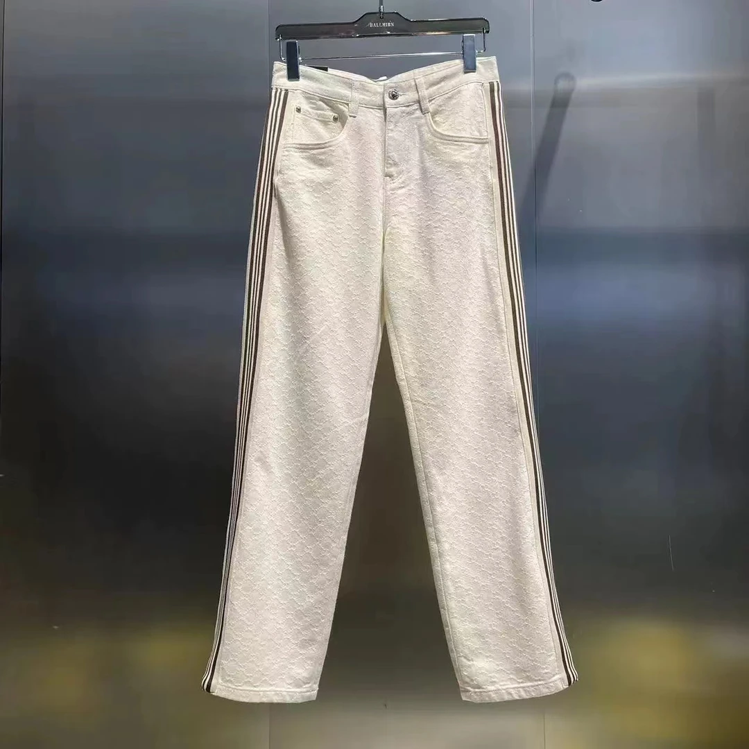 2024秋季新款男士高级感质感时尚百搭潮流水洗直筒牛仔裤W88001