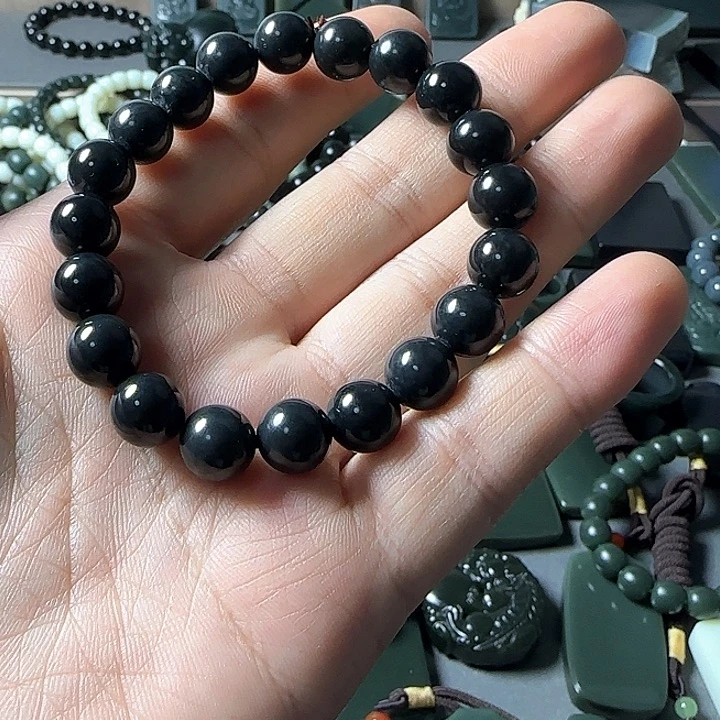 未镶嵌手串和田玉（墨玉）