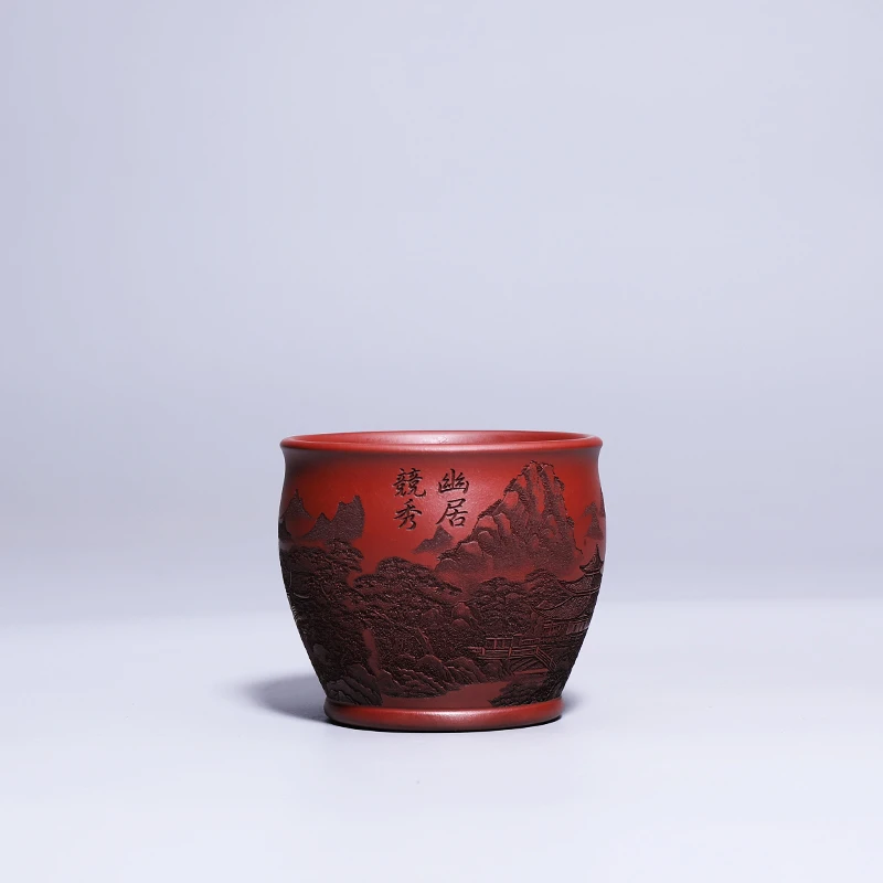 宜兴紫砂小杯龙血砂幽居競秀